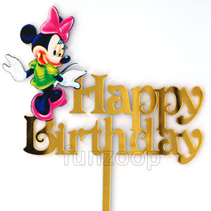 Minnie Mouse Theme Birthday Cake Topper - Funzoop