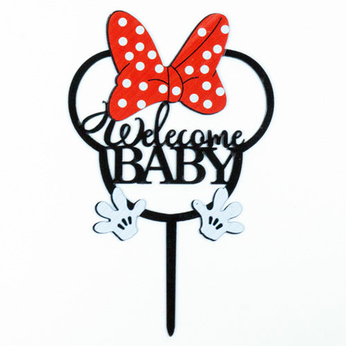 Minnie Mouse Welcome Baby Paper Cake Topper
