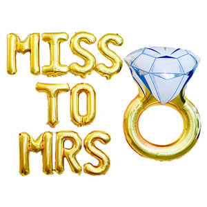 MISS TO MRS Bachelorette Wall Decor - Golden Letters - Funzoop