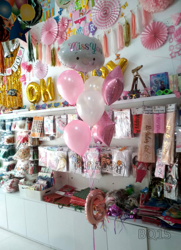 Miss You Cloud Helium Balloons Bouquet, arranged together as a coordinated balloon display for a celebration or themed gift.