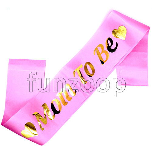 Bridal shower black satin sash for bride to be celebration from Funzoop The Party Shop