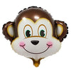 Cute Monkey Face Shaped Jungle Theme Foil Balloon shown as a product reference for animal-themed birthdays and safari celebrations and a coordinated party display.