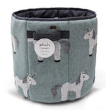 My Little Unicorn kids storage basket with dull blue base and unicorn design from Funzoop The Party Shop