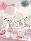 Its A Girl New Arrival Paper Banner - In Use - Funzoop