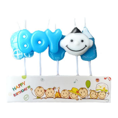 New Born Objects Smiley Candle Set Boy