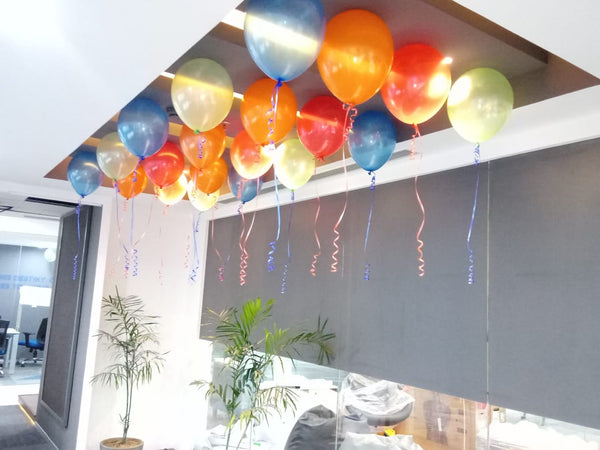 Office Inauguration for a Startup Company, in an event decoration layout for a themed celebration and party photographs.