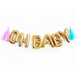 OH BABY Foil Banner with Tassels - Funzoop
