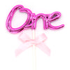ONE Cake Topper with ribbon - Pink