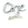 ONE Cake Topper with ribbon - Silver