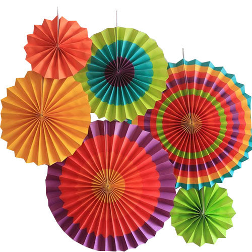 Party Paper Fans Assorted sold by Funzoop - The Party Shop