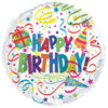Party Hats & Horns Birthday Foil Balloon, 18 Inch shown as a product reference for birthday celebrations, with its themed design visible.