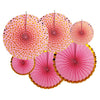 Party Paper Fans Glitter Assorted [6 Pcs] Pink - Funzoop The Party Shop