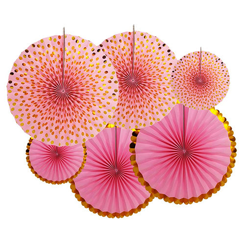 Party Paper Fans Glitter Assorted [6 Pcs] Pink sold by Funzoop - The Party Shop