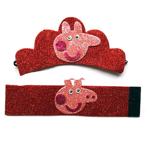 Peppa Pig Crown and Wristband Set - Pink - Funzoop