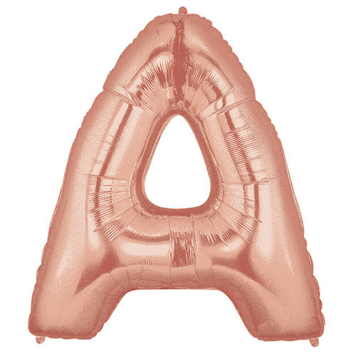 Large rose gold letter foil balloon for personalized celebration decoration from Funzoop The Party Shop