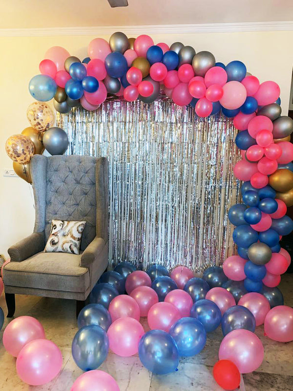 Baby Shower Balloons Arch, in an event decoration layout for a themed celebration and party photographs.
