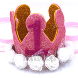 First Birthday Pink Floral Crown for Girls - Funzoop