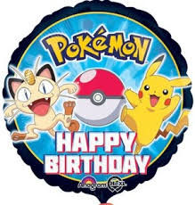 Pokémon Happy Birthday Foil Balloon, 18 Inch shown as a product reference for birthday celebrations, with its themed design visible.