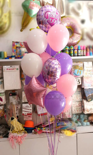 Princess Balloons Bouquet Set [16 Pcs] Helium Inflated - Funzoop The Party Shop 