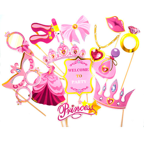 PRINCESS Party Photo Booth Props Set [15 pcs] - Funzoop The Party Shop