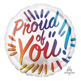 18" PROUD OF YOU RAINBOW FOIL BALLOON - ANAGRAM - Funzoop The Party Shop