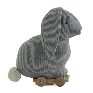 Push & Pull Bunny (Grey Melange) stuffed soft toy