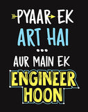 Pyaar Ek Art Hai photo booth placard featuring a romantic and humorous quote design from Funzoop The Party Shop