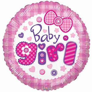 18" Quilt New Baby Girl Arrival Foil Balloon [Helium Inflated]