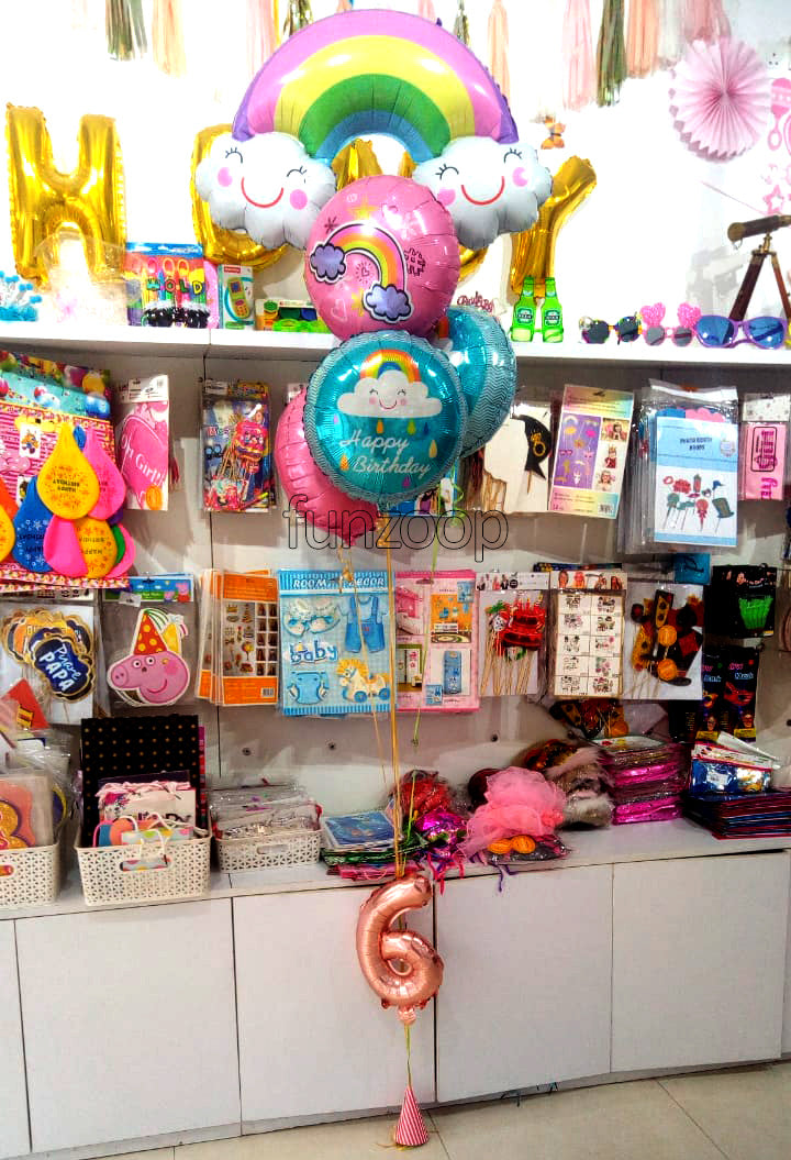Rainbow Pastel Foil Balloon Bouquet Set - Pack of 5