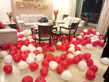 RED/WHITE HEART SHAPED LATEX BALLOONS FLOOR DECOR - Funzoop The Party Shop