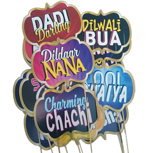 Relatives Photo Booth Props Set [15 Nos] - Funzoop