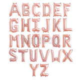Rose gold letter and number foil balloons for customized party decoration from Funzoop The Party Shop