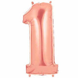 Rose gold alphabet and number foil balloons for personalized celebration displays from Funzoop The Party Shop