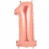 Rose gold alphabet and number foil balloons for personalized celebration displays from Funzoop The Party Shop