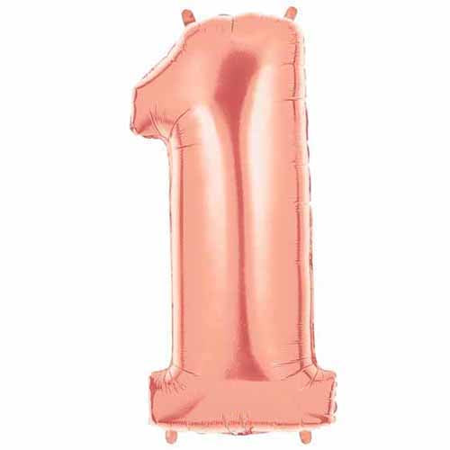 Rose gold alphabet and number foil balloons for personalized celebration displays from Funzoop The Party Shop