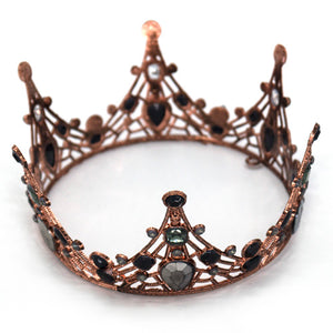 Rose Gold Rhinestone Tiara Crown