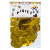Round Aluminium Foil Golden Confetti for adding metallic decorative accents beside a birthday or celebration display.