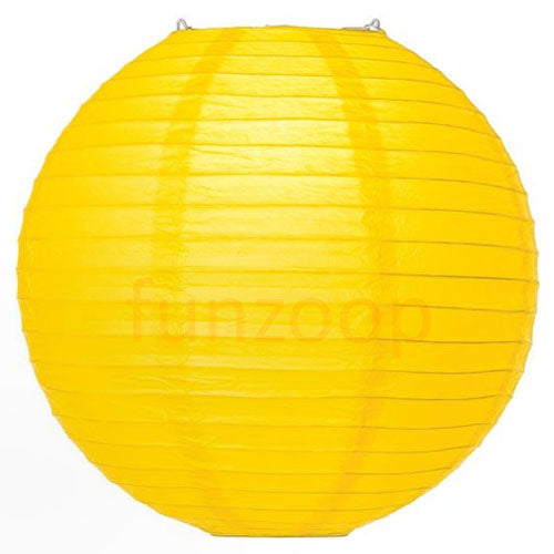 Round Paper Lanterns (Yellow) sold by Funzoop - The Party Shop