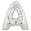 Silver foil alphabet and number balloon display for personalized party celebrations from Funzoop The Party Shop