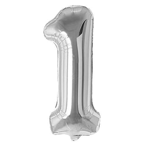 Silver birthday number balloon for anniversary and milestone celebration setups from Funzoop The Party Shop