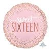 18" SIXTEEN BLUSH FOIL BALLOON - ANAGRAM - Funzoop The Party Shop