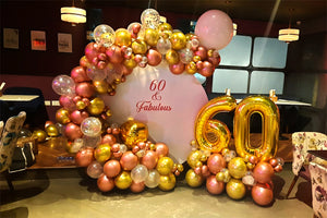 Sixty and Fabulous Half-Arch with Age Milestone Balloons Decor [Available for 30th/ 40th/ 50th/ 60th milestones]
