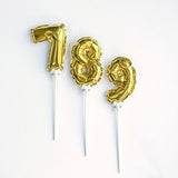 Number Foil Balloon Cake Topper - 1 Pcs [Available Nos 0 - 9] - Assorted Colors