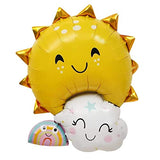 Smiling sun rainbow cloud foil balloon decoration for unicorn theme birthday party from Funzoop The Party Shop
