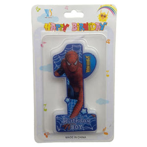 Spiderman Theme 1st Birthday Candle - Funzoop