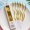 Spiral Chrome Cake Candles 6 Pcs - Funzoop The Party Shop