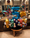 Blue butterfly-themed birthday balloon centrepiece with a custom milestone number sold by Funzoop Birthday Shop