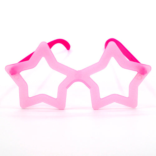 Star-shaped novelty party goggles presented as a wearable photo prop, with a decorative frame for themed celebration portraits and photographs.