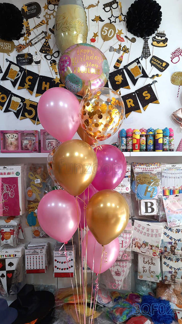Stay Fabulous Birthday Helium Balloon Bouquet, arranged together as a coordinated balloon display for a celebration or themed gift.