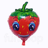 Smiling Face Strawberry Shaped Foil Balloon - Funzoop